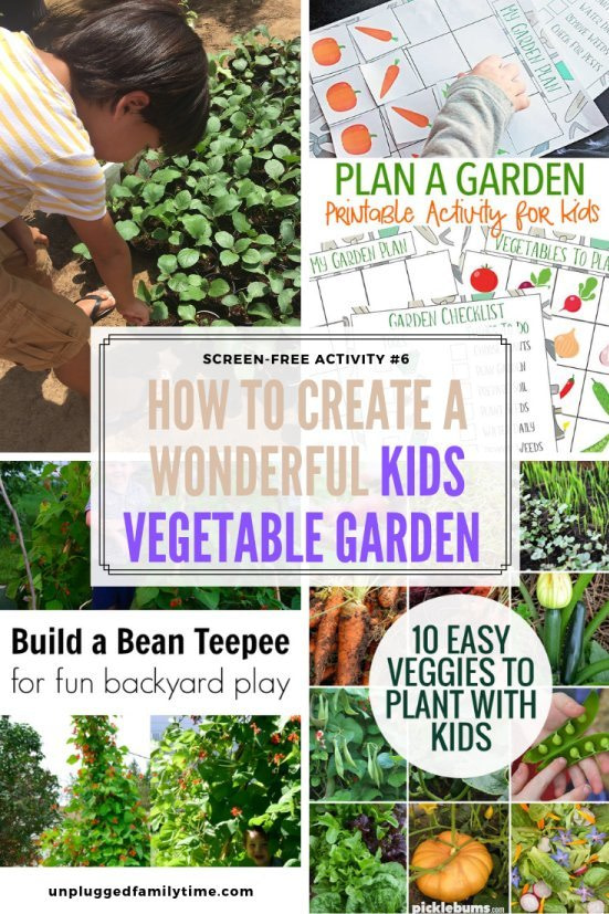 Kids-Vegetable-Garden,-Screen-free-Activity-6-12,-Unplugged-Family-Time How to create a Kids Vegetable Garden -Screen-free-Activity-6-12 Unplugged-Family-Time