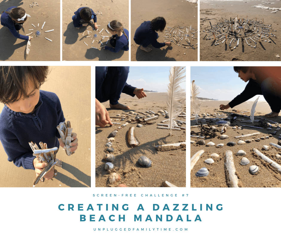 Results Creating a Beach Mandala Beach combing and Beach Crafts Unplugged Family Time
